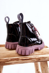 Lacquered Warm Boots Black and purple Heidi