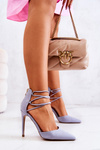Suede Design High Heels Blue Loveth