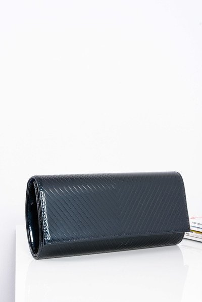 Women's Navy Blue Lacquered Clutch Bag