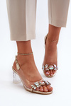 Elegant Sandals with Embellishments Pink Gold D&A MR38-444