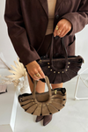 Bag Made of Natural Suede Chocolate Tialine