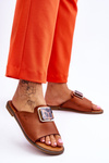 Women's Slippers With Decorative Element camel Leonia