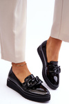 Lacquered Wedge Loafers Black Semma