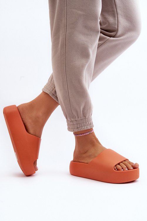 Women's Slides on Thick Sole Orange Oreithano