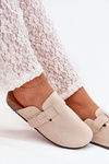 Women's Slippers and On Cork Platform With Buckle Light Beige Klarae