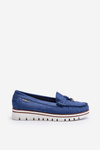 Women's Platform Moccasins Blue Railav