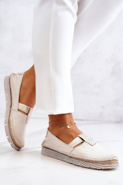 Women's Leather Loafers Maciejka 05432-22 Light beige