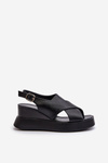 Women's Black Platform and Wedge Sandals in Eco Leather Vaiara