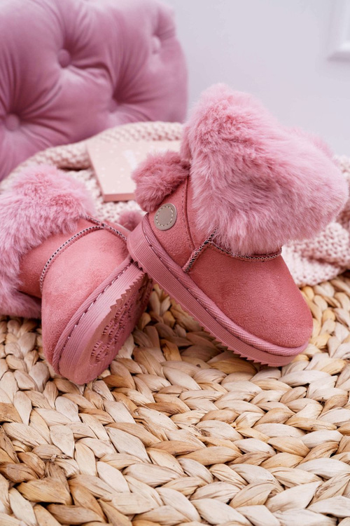 Kids' Snow Boots With Fur Pink Kiks