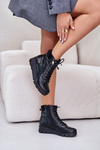 Light Warm Women's Ankle Boots On Platform And Wedge Black Savindria
