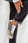 Sneakersy Buty Sportowe Damskie Skóra Naturalna Złote D&A LR51-847 