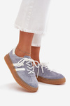Suede Women's Platform Sneakers Blue Marisae