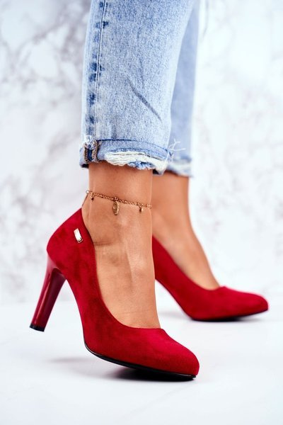 Women's Suede Red Stiletto Pumps Sergio Leone Campbell