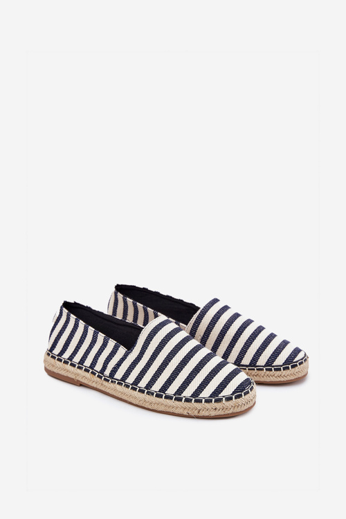 Men's Fabric Espadrilles With Stripes Dark Blue Kerenz