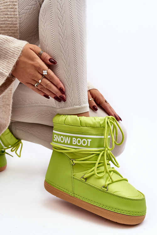 Women's tied snow boots in olive green Soia