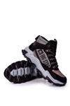Buty Trekkingowe Skórzane Wiązane Big Star Czarno-Szare II174203