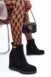 Leather Lined Heeled Boots With Ornamentation Black Vere