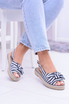 Navy Blue Women's Sandals Espadrilles Cocards Buni