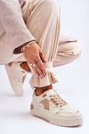 Women's Leather Sport Shoes Beige Nancey