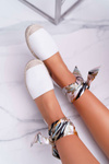 Espadryle Damskie Wiązane Wstążką Białe Mila