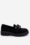 Women's Suede Platform Loafers Black Bennett