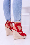 Red Suede Sandals On Anchor Nowelio