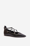 Women Ballerinas With Pointed Toes And Intertwined Straps Black Violra