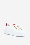 Eco Leather Sneakers With Pins White-Red Enalirae