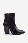 Women's Leather Cowboy Boots Black Fiorene