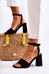 Fashionable Sandals On A Bar Black Salis