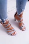 Women's Stiletto Sandals Suede Grey Lemilia