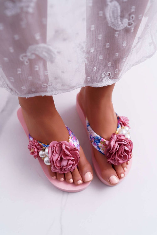 Women's Flower Flip Flops Flip Flops Pink Sharme