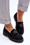 Suede Women's Loafers Black Sanvi