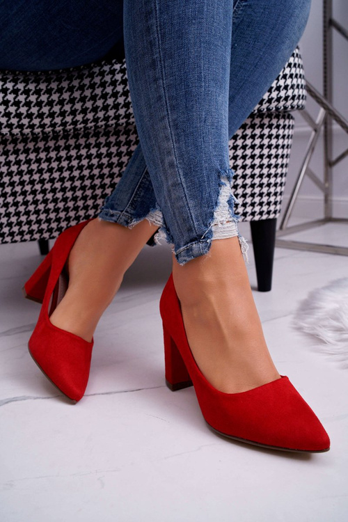 Stiletto Women's Suede Red Florena pumps
