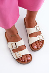 Women's Slip-On Cork Sole Sandals White Cortina