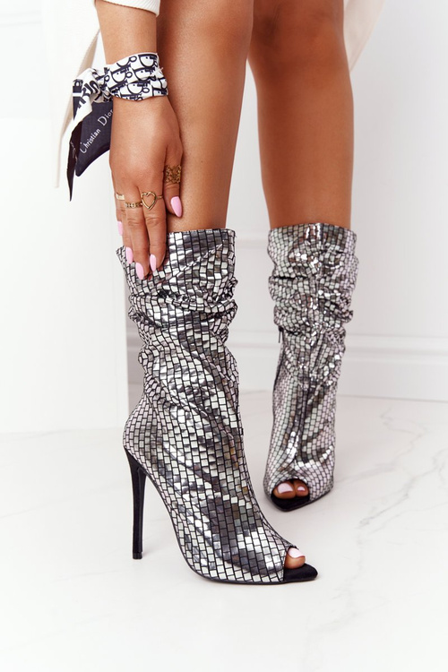 Boots On A High Heel Silver Night Out