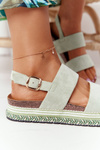 Suede Sandals On A Platform Green Olimpia