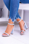 Lu Boo Suede Blue Ripley Stiletto Sandals