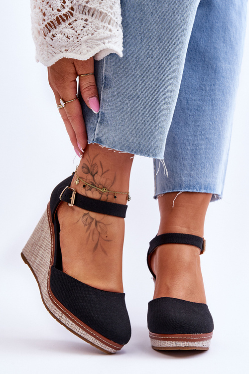 Women's Classic Wedge Sandals Black Malani