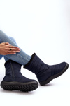 Women's High Padded Snow Boots Navy Luxina