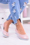 Fabric Pink Ballerinas with wedges Elleni