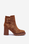 Suede Heeled Boots Brown Makeline