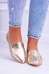 Gold Mirrored Mokassins Women's Lu Boo Mireldo