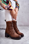 Women's Warm Boots On High Heel Brown Grethe