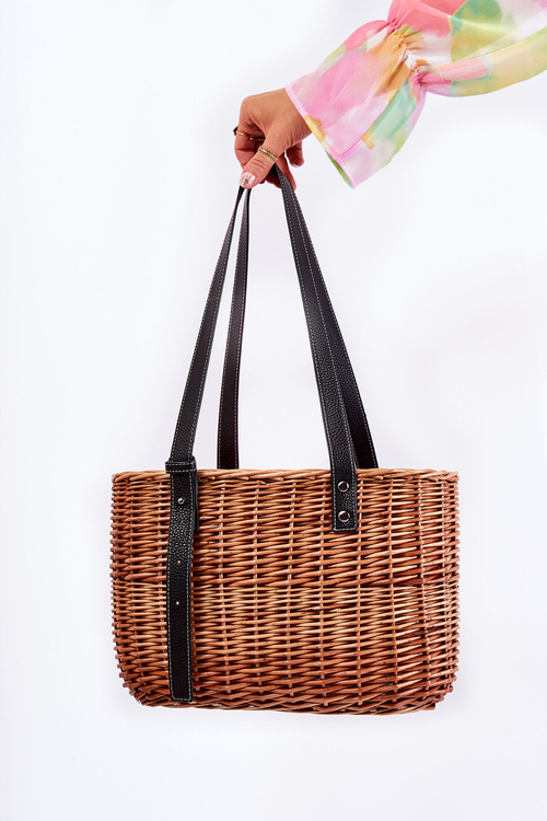 Braided Bag NOBO XM0050 Basket Beige and Black