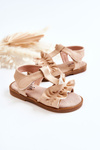 Children's Sandals With Velcro Beige Lussia