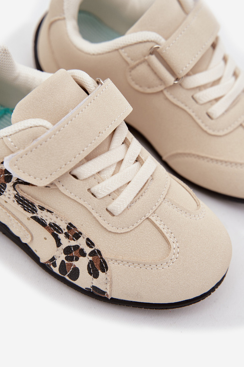 Children's Sports Shoes With Velcro Beige With Panther Print Perrin