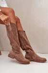 Ladies Cutout Boots Brown S.Barski HY42-132