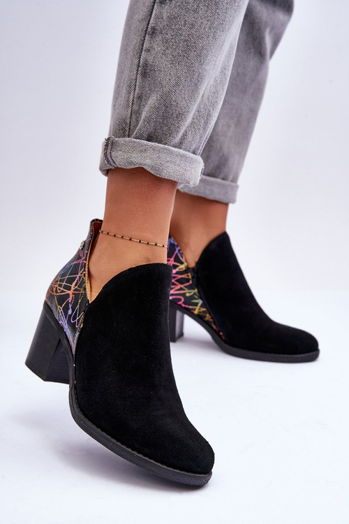 Women's Leather Boots on Maciejka Heel 04492-99 Black