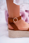 Women's Platform Sandals Linen Camel Dafostre